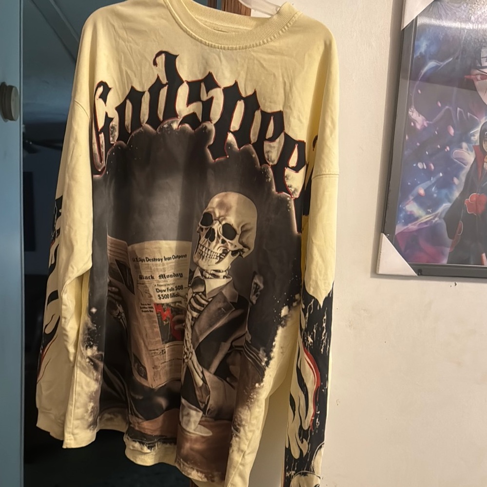 Men's Long Sleeve Tee - Cream worn once
